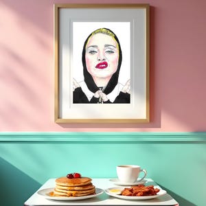 Madonna Bleistift Porträt | Original A4 Zeichnung | 80er Jahre Pop Ikonenmusik | Handgezeichnetes Promi Kunstwerk