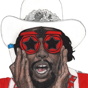 Bootsy Collins Funk Legend Art Print: A4 Minimalist Music Poster