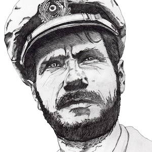 Das Boot Art Print – Jürgen Prochnow Movie Portrait, German Cinema Artwork