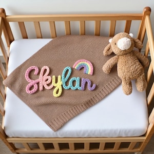 Personalized Baby Blanket | Soft Cotton Knit | Custom Baby Name Blanket | Baby Shower Gift | Newborn Blanket | Keepsake Gift for Baby
