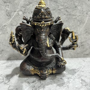 Bronze Ganesha Statue: Handcrafted Hindu God of Wisdom - Spiritual Decor