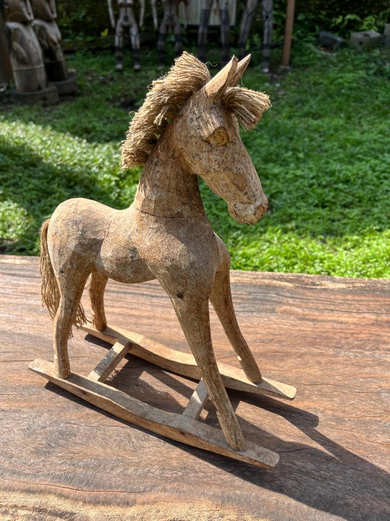 Hand-carved Wooden Hobby-horse Balinese Folk Art Decor