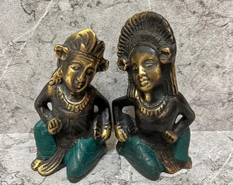 Estatua de bronce de pareja de novios balineses: decoración cultural del hogar, decoración de inauguración de la casa, regalos de aniversario, adornos de bronce, regalos para parejas