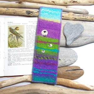 Felted Sheep Bookmark. Keepsake Wool Book Marker Gift for Reader. Handmade in Scotland.