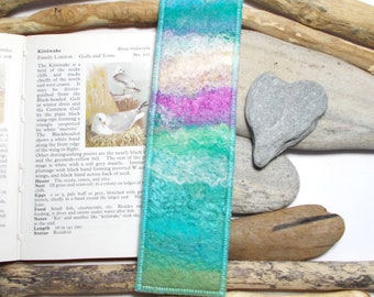 Abstract Felt Bookmark. Keepsake Book Marker, Gift for Reader. Handmade in Scotland