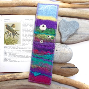 Felted Sheep Bookmark. Keepsake Wool Book Marker Gift for Reader. Handmade in Scotland.