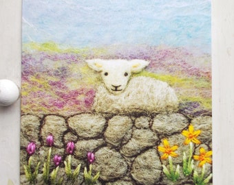 Little Lamb Printed Sheep Greetings Card with Envelope.