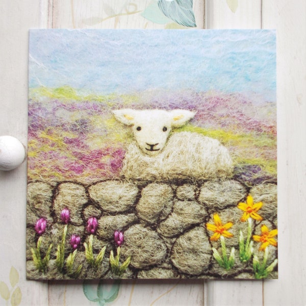 Little Lamb Printed Sheep Greetings Card with Envelope.