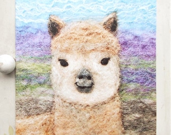 Alpaca Printed Greetings Card, Blank, Square, With Envelope