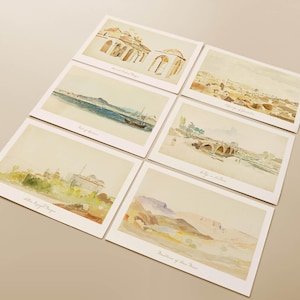 Cartes postales à l'aquarelle avec des paysages méditerranéens | Cartes postales A6 | cartes postales imprimables | téléchargement numérique
