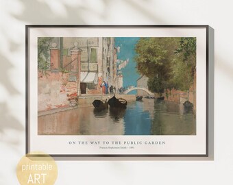 Watercolor painting of Venice with Gondolas | printable Wall Art | Poster | digital Download