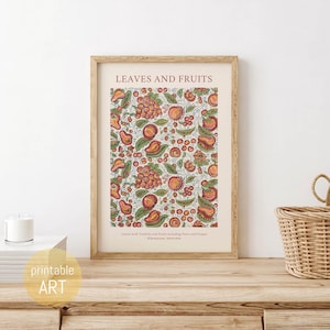 Illustration with Fruit and Leaves | Poster | printable Art | digital Download