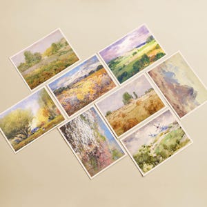 Postales con paisajes en acuarela | Postales A6 | postales imprimibles | descarga digital