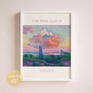 Painting of a Landscape with Clouds in pink and purple | Poster | printable Art | digital Download