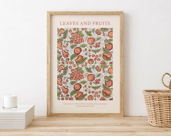 Illustration with Fruit and Leaves | Wall Art | Poster | Art Print