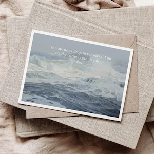 Karte mit Meer und positivem Spruch | A6 Faltkarte | druckbare Karte | digitaler Download