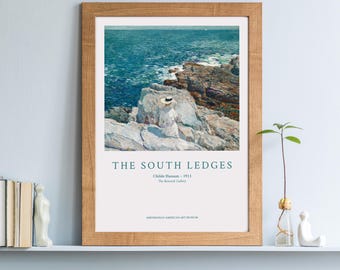 Painting of a coastal Landscape with intense Blue | Wall Art | Poster | Art Print