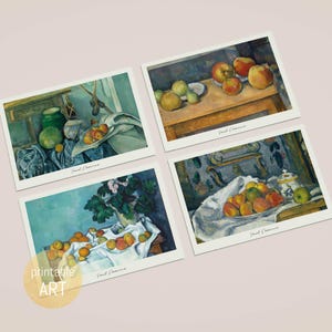 Cartoline dipinte con frutta di Cézanne | Cartoline A6 | cartoline dipinte | download digitale
