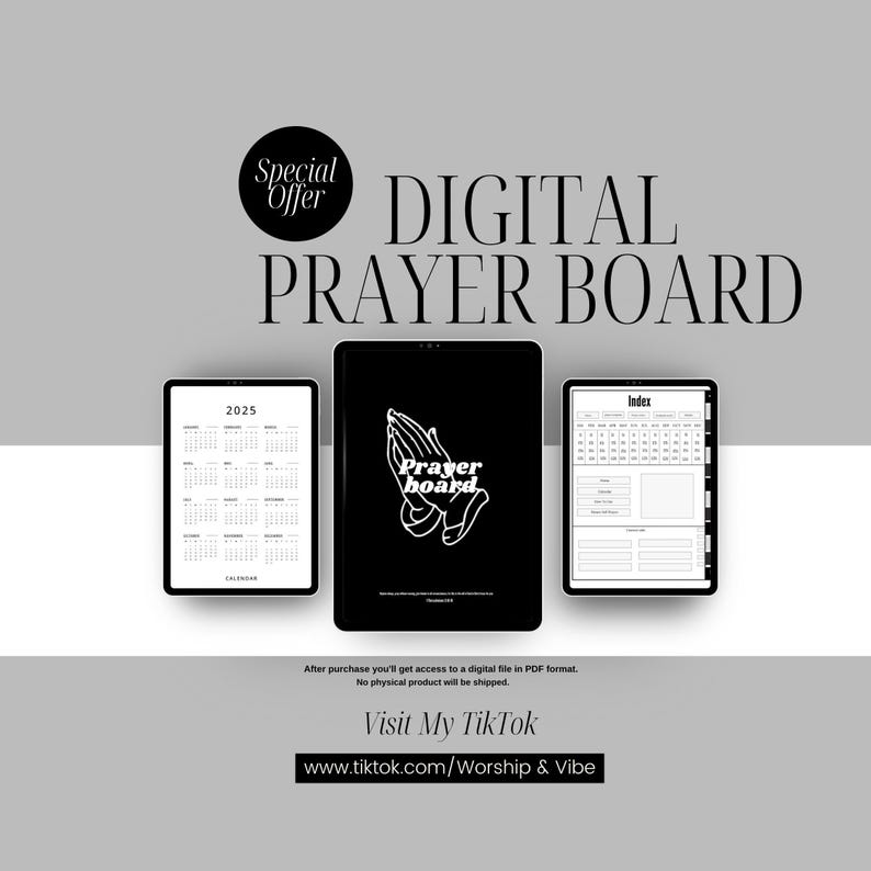 2025 Prayer Board Goodnotes Planner Monthly Planner, Weekly Planner