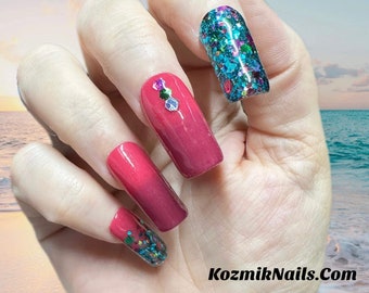 BBB Duo Deal Mer-Mazing / Siren Song Mermaid inspired acrylic dip dips dipping powder duo by Kozmik Nails