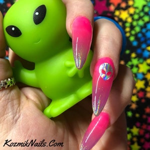 20 Colors Beam me Up vinyl alien space stars planet nail art stickers by Kozmik Nails image 4