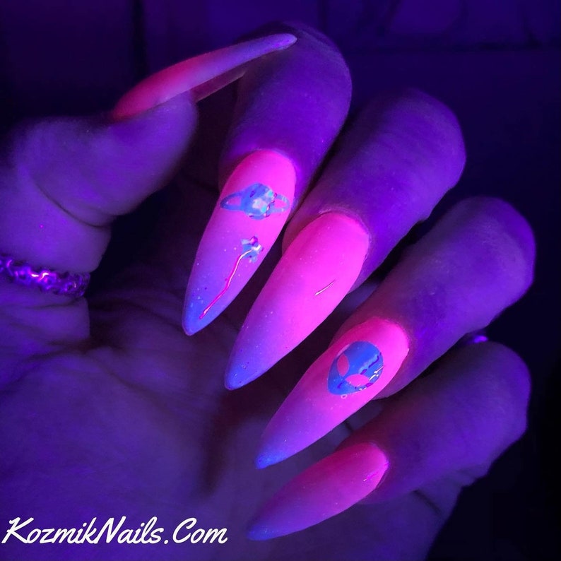 20 Colors Beam me Up vinyl alien space stars planet nail art stickers by Kozmik Nails image 3