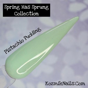 Pistachio Pudding milky green acrylic dip powder by Kozmik Nails image 1