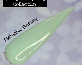 Pistachio Pudding milky green acrylic dip powder by Kozmik Nails