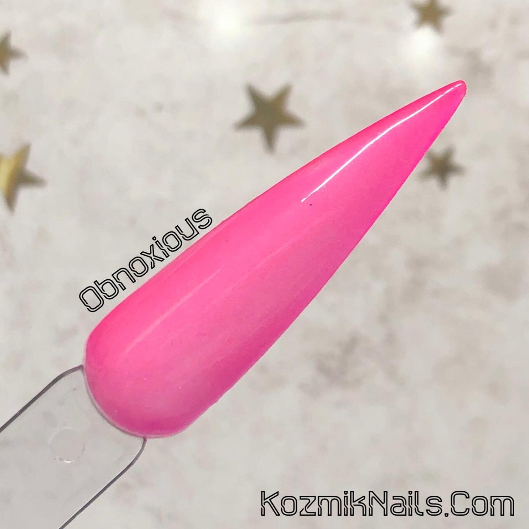 Obnoxious Pink Obnoxious Neon Hot Pink Black Light Reactive Glow 80s 90s Jelly Acrylic ...