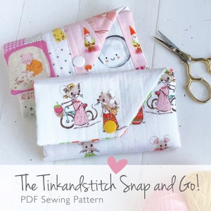 Tinkandstitch Snap and Go digital PDF sewing pattern, sewing kit organizer