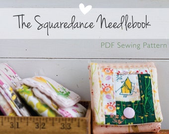 Squaredance Needlebook digital PDF sewing pattern, sewing organizer, wallet, sewing kit