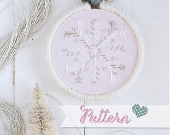 Snowflake Season Ornament digital pattern hand-embroidery, stitching, embroidery, pdf file