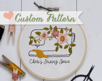 CUSTOMIZABLE Rather Be Sewing hand-embroidery pattern, stitching, embroidery, pdf file