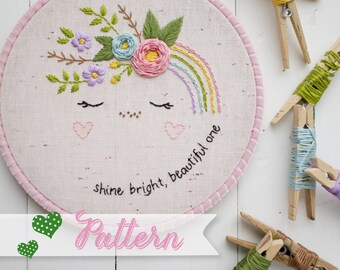 Sparkle and Shine digital pattern, hand-embroidery, stitching, embroidery, pdf file