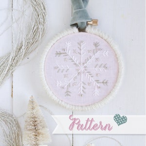 Snowflake Season Ornament digital pattern hand-embroidery, stitching, embroidery, pdf file image 1