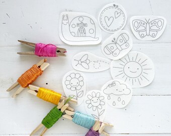 PRINTABLE Embroidery Designs: KIDS PACK - Embroidery Patterns for clothing customization with hand embroidery