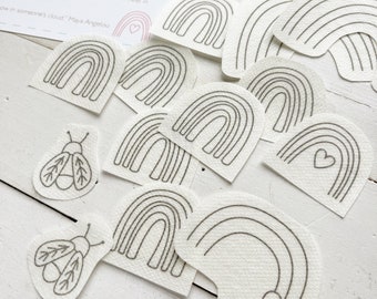 PRINTABLE Embroidery Designs: RAINBOWS - Embroidery Patterns for clothing customization with hand embroidery