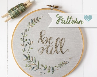 Be Still digital hand-embroidery pattern, beginner friendly