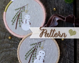 SNOW BLESSINGS Ornament digital pattern, hand-embroidery, stitching, embroidery, pdf file