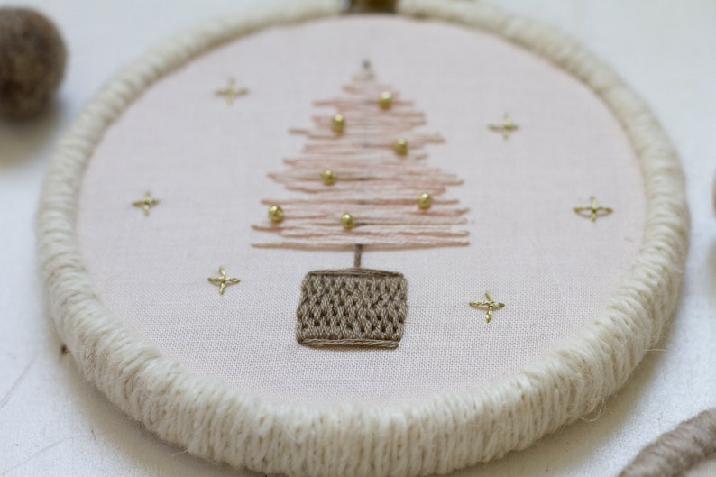 Bitty Brush Trees Ornament digital pattern hand-embroidery, stitching, embroidery, pdf file image 4