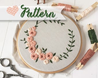 Flourishing Crown digital hand-embroidery pattern, beginner friendly