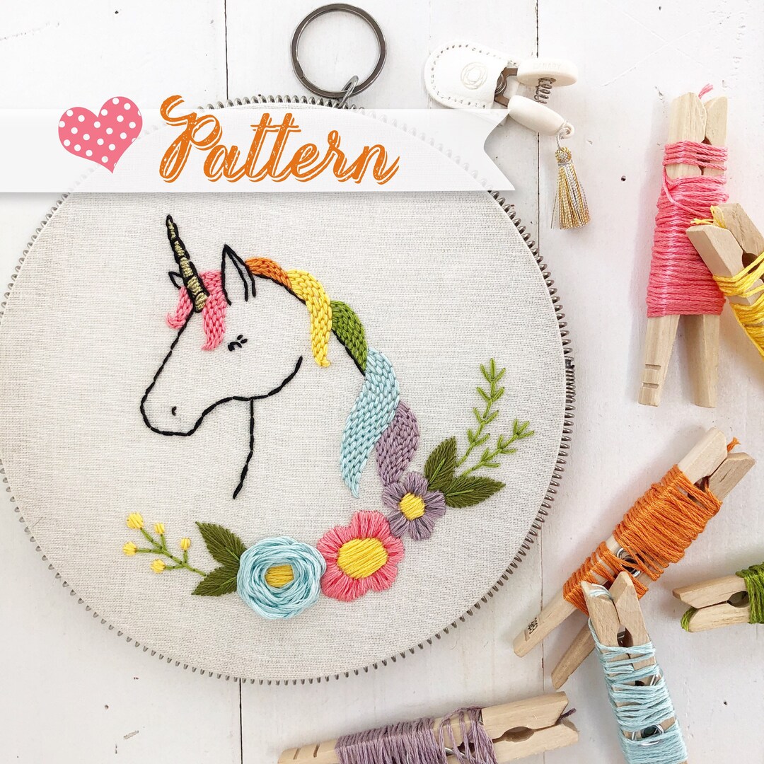 Unicorn Squad Digital Pattern Hand-embroidery, Stitching