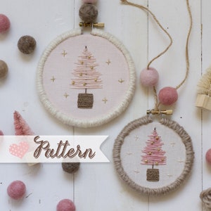 Bitty Brush Trees Ornament digital pattern hand-embroidery, stitching, embroidery, pdf file