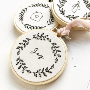 Love Drawn Wreaths Ornaments embroidery grouping hand-embroidery pattern, stitching, embroidery, pdf file image 4
