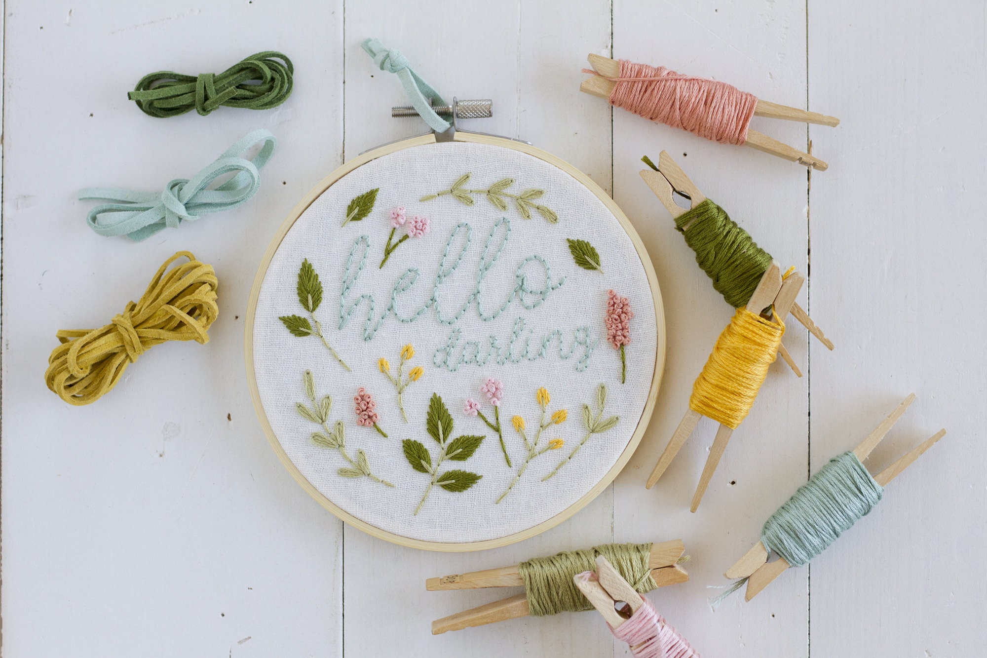 Hello Darling Hand-embroidery Pattern, Stitching, Embroidery, Pdf File ...