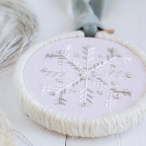 Snowflake Season Ornament digital pattern hand-embroidery, stitching, embroidery, pdf file image 2