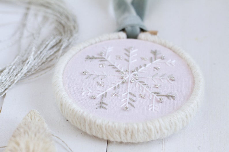 Snowflake Season Ornament digital pattern hand-embroidery, stitching, embroidery, pdf file image 2