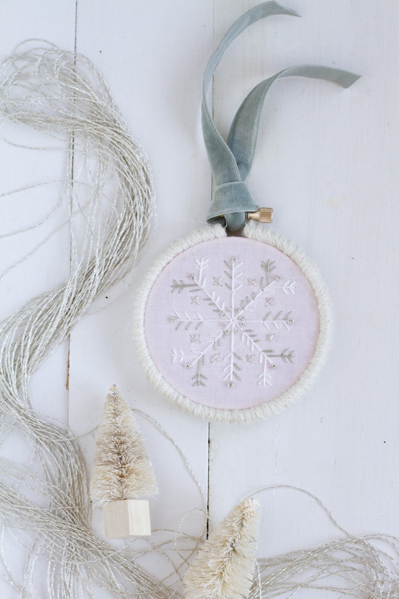 Snowflake Season Ornament digital pattern hand-embroidery, stitching, embroidery, pdf file image 3