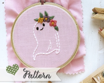 Boo & Bloom hand-embroidery pattern, stitching, embroidery, pdf file