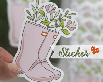 Blooms and Boots vinyl sticker 3", mug sticker, laptop sticker, journal sticker, waterproof